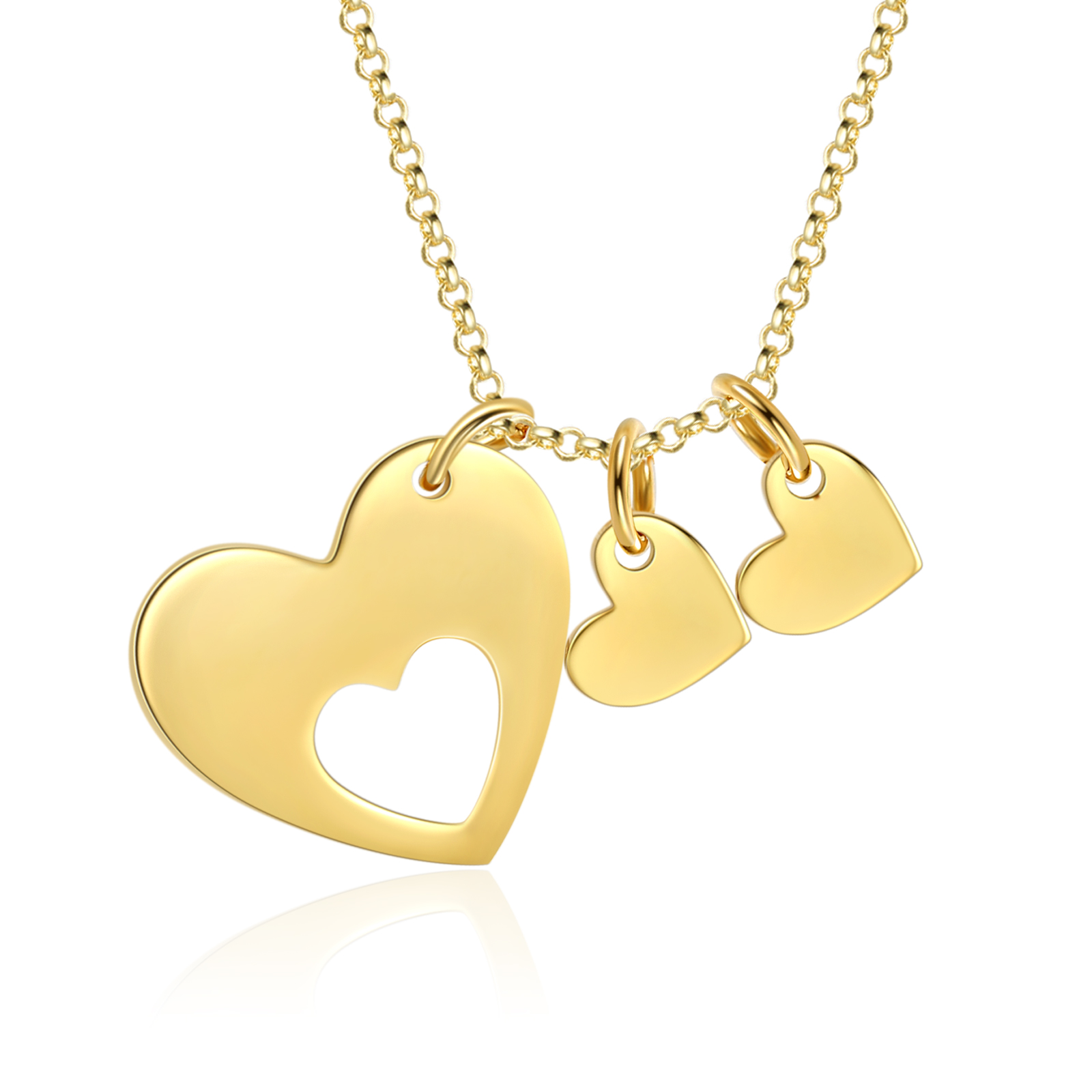 2 Names - Personalised Love Pendant Necklace with Gift Box Customized Name Gift for Her