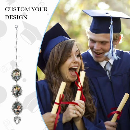 Personalised Custom 3 Photo Angel Wings Pendant, a Special Graduation Gift for Him