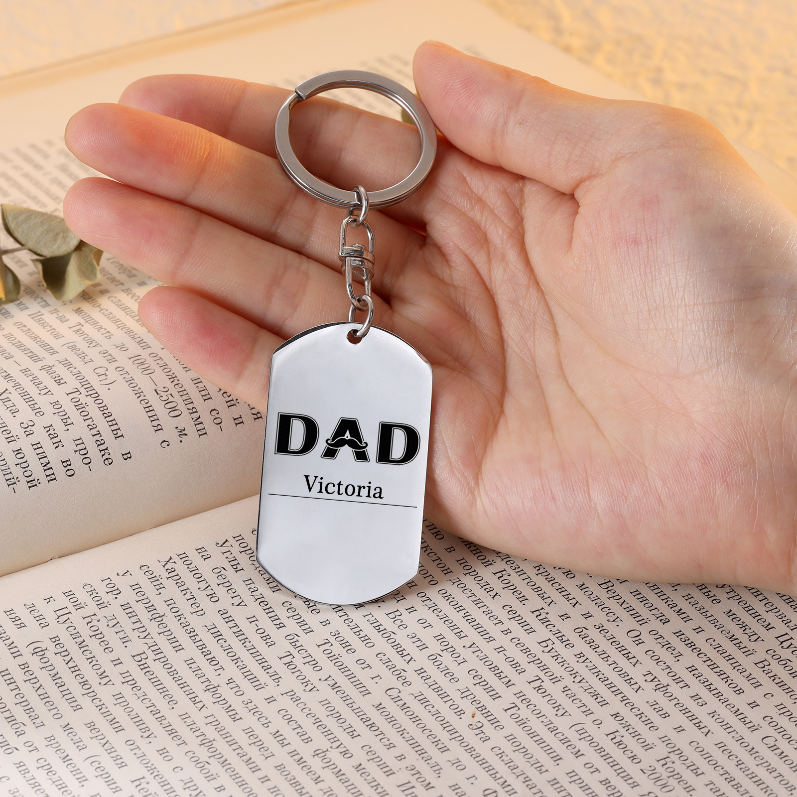 Personalised Photo Keyring Dad Keyring Engrave 1 Name Father's Day Gifts