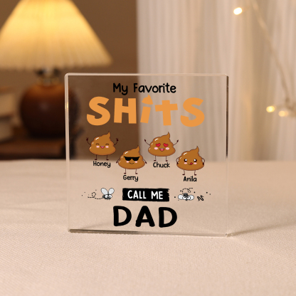 4 Names - Personalised Monster and Shit Style Custom Name Acrylic Ornament Father's Day Gift for Dad