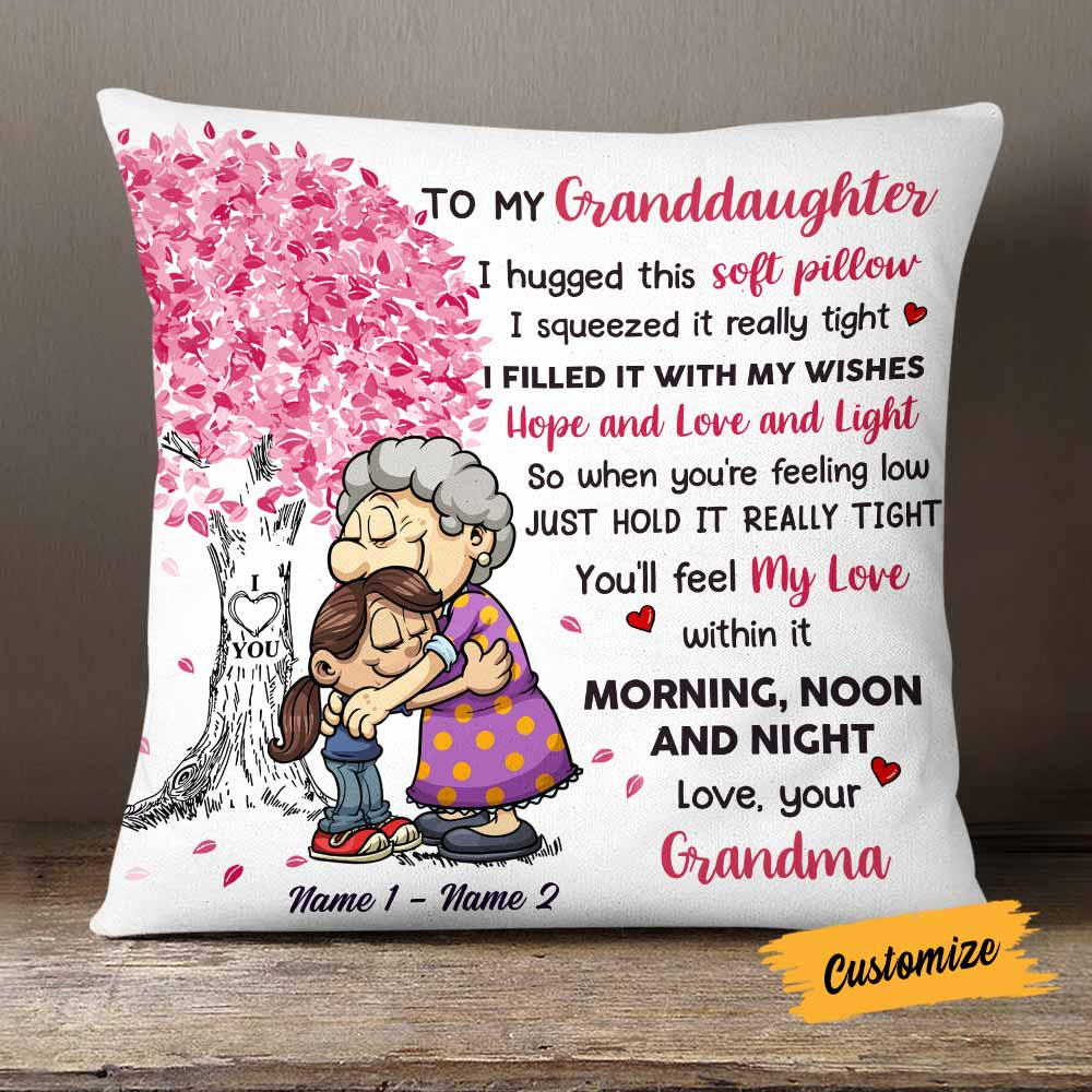 Grandma to Granddaughter, I filled it with my wishes hope and love and light Short Plush Pillow Case