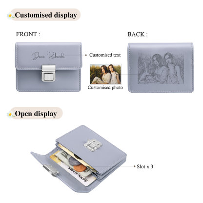 Custom Purse-Personalised Photo & Text PU Leather Ring Wallet Coin Purse Three Colors Available Gift for Her