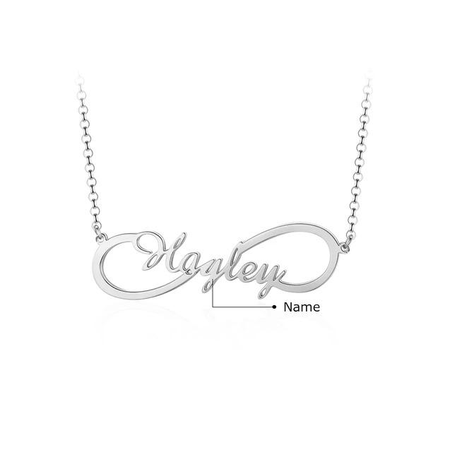 Personalised Infinity Necklace Custom 1 Name Necklace Gift For Women