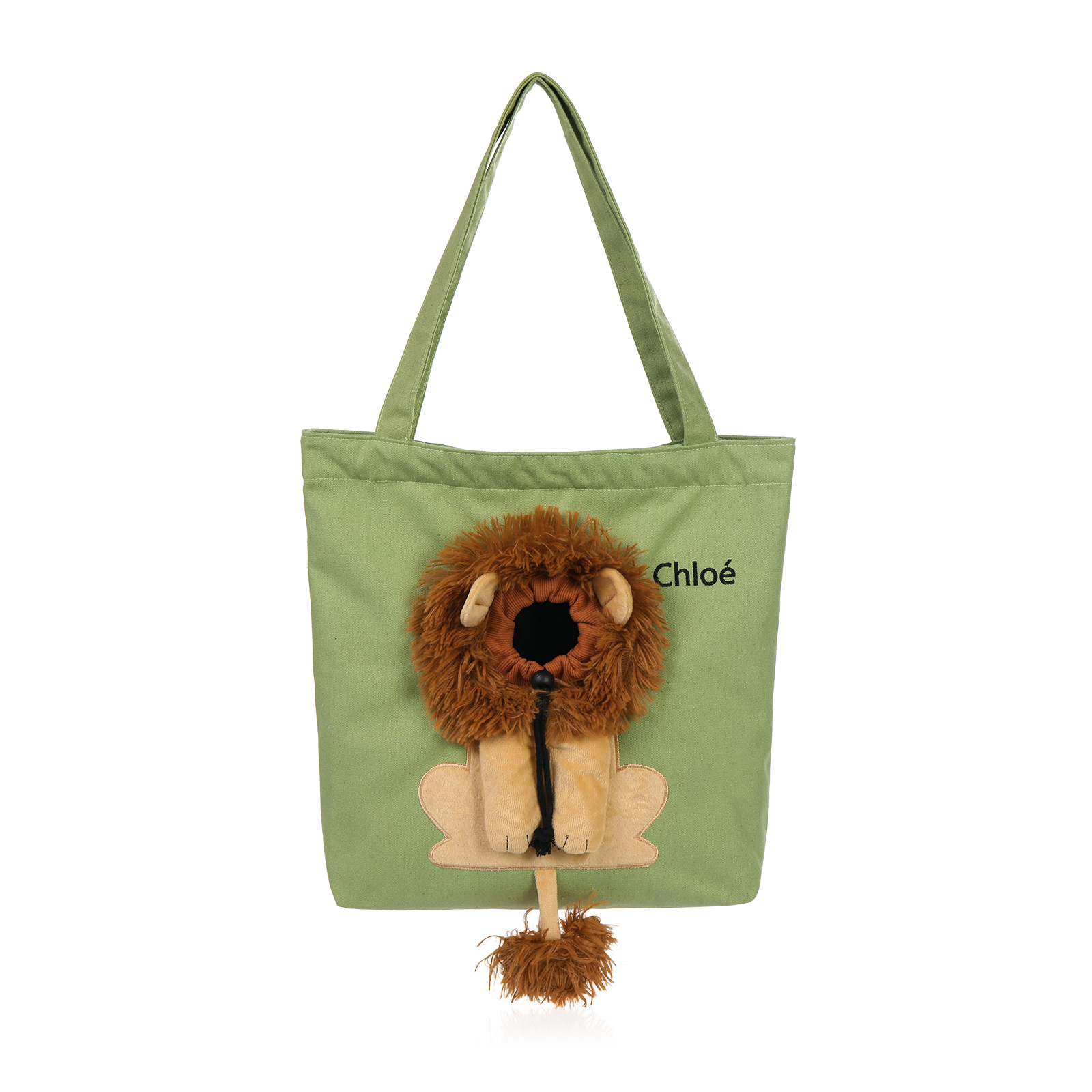 Personalised Name Cat Carrier Bag Cute Lion-Shaped Cat Carrying Bag Large Capacity Cat Canvas Tote Bag For Small Animals Dogs Cats