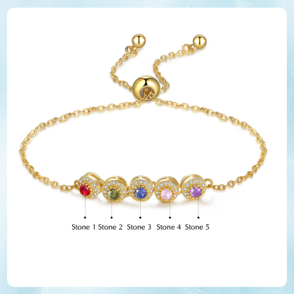 5 Birthstones - Personalised Birthstone Beautiful Bracelet Gift for Her