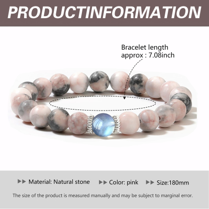 Beautiful Pink Natural Stone Bracelet With Card, As A Gift For My Daughter's Back To School