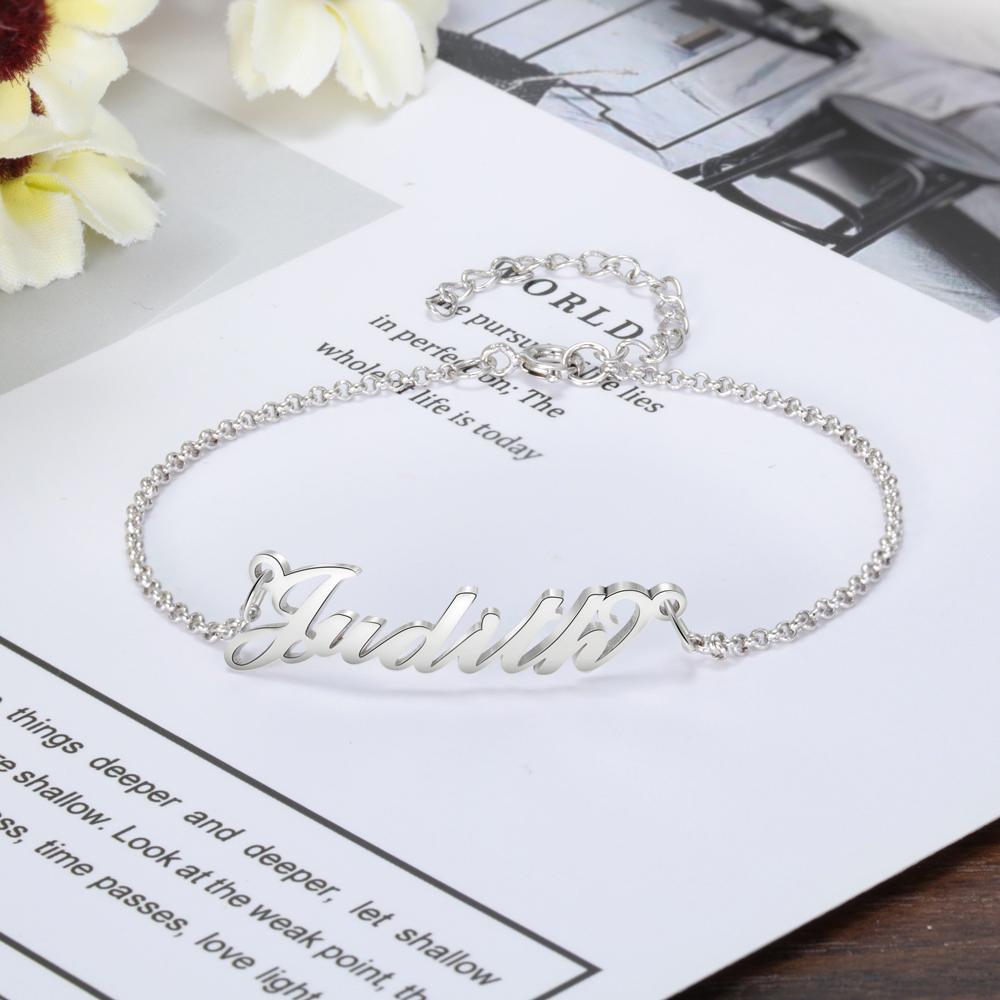 Personalised Bracelet Custom 1 Name Bracelet Gift For Women