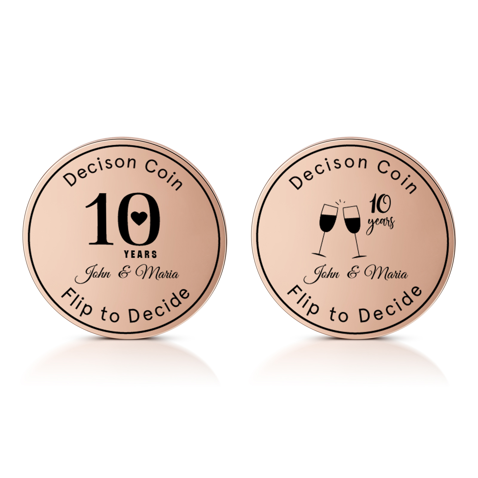 2 PCS Personalized Name Stainless Steel Commemorative Coin Custom Anniversary Special Gift