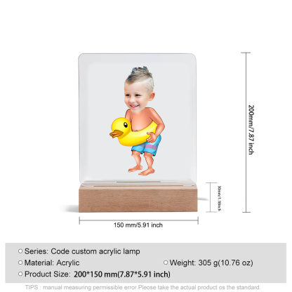 Personalised Photo Acrylic Exquisite Pattern Night Light, A Gift For Children