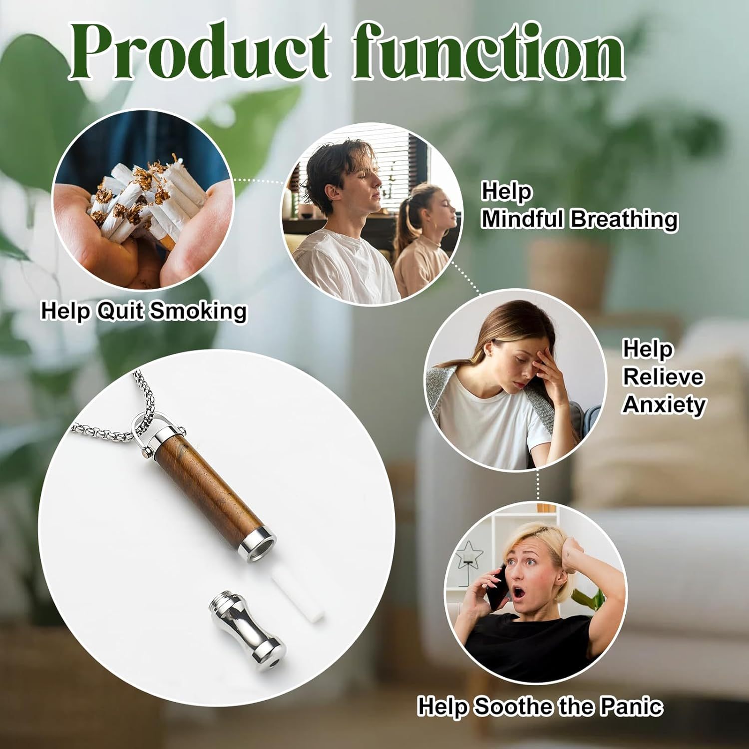 Breathing Necklace Stress Relief Meditation Necklace