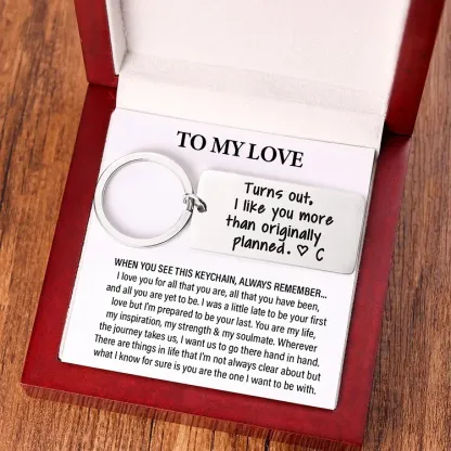 Personalised Initial Couple Keychain "Turns Out, I Like You More Than Originally Planned"