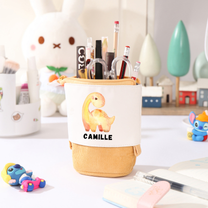 Personalised Pencil Case Custom Name & Dinosaur Pattern Pen Pouch Back To School Gift for Boys Girls