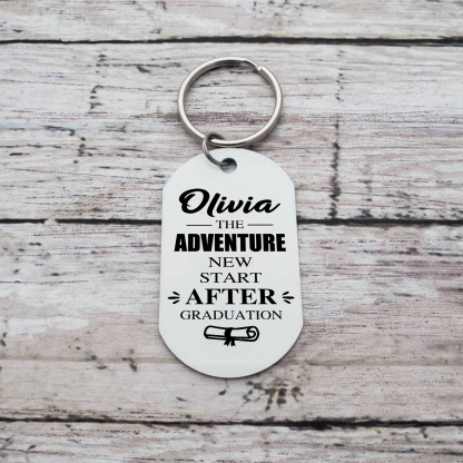 Personalised Name & Photo Exquisite Graduation Keyring Gift For Her/Him-Happy Graduation