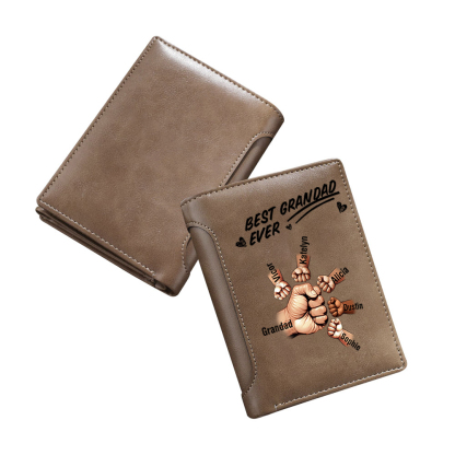 Personalized Best Grandad Ever Wallet with 1-8 Custom Names | Jessemade
