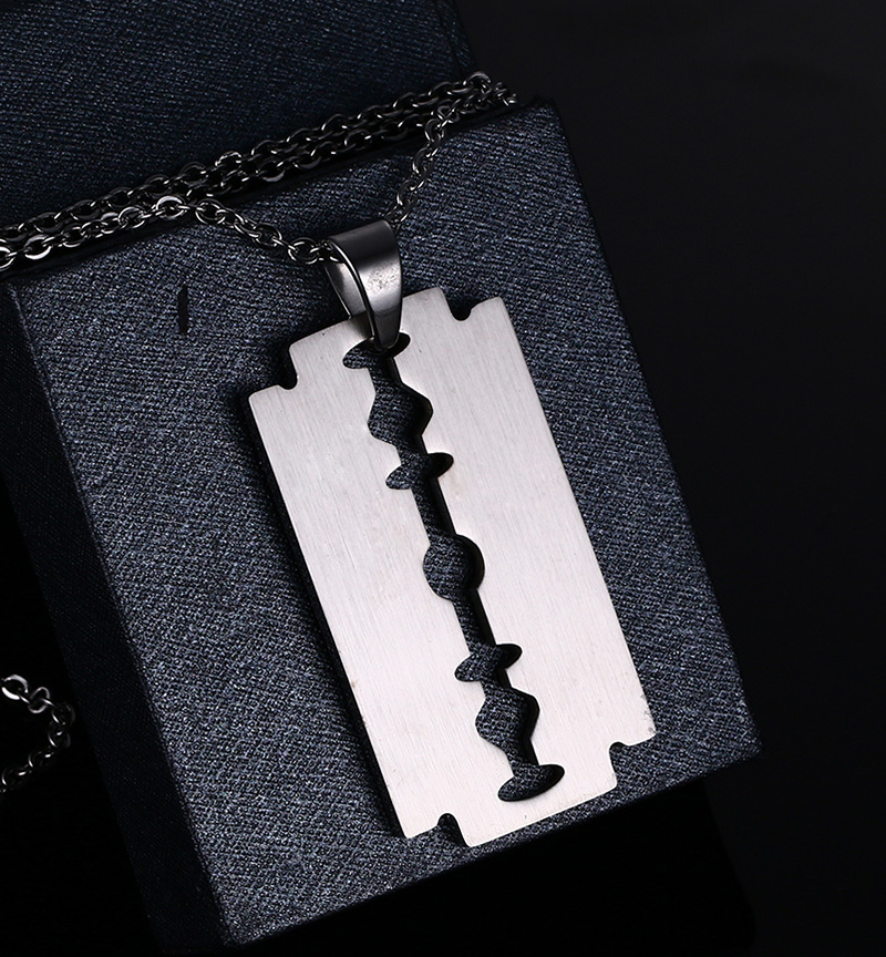 Rainbow Razor Blade Pendant Necklace LGBT Pride Day Gifts