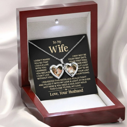 Personalised Heart Shaped Locket Necklace Custom with 2 Photos and 1 Text for Her | Jessemade