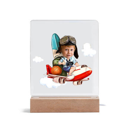 Personalised Photo Acrylic Exquisite Pattern Night Light, A Gift For Children