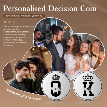 2 PCS Personalized Name Stainless Steel Couple Coin Custom Anniversary Special Gift