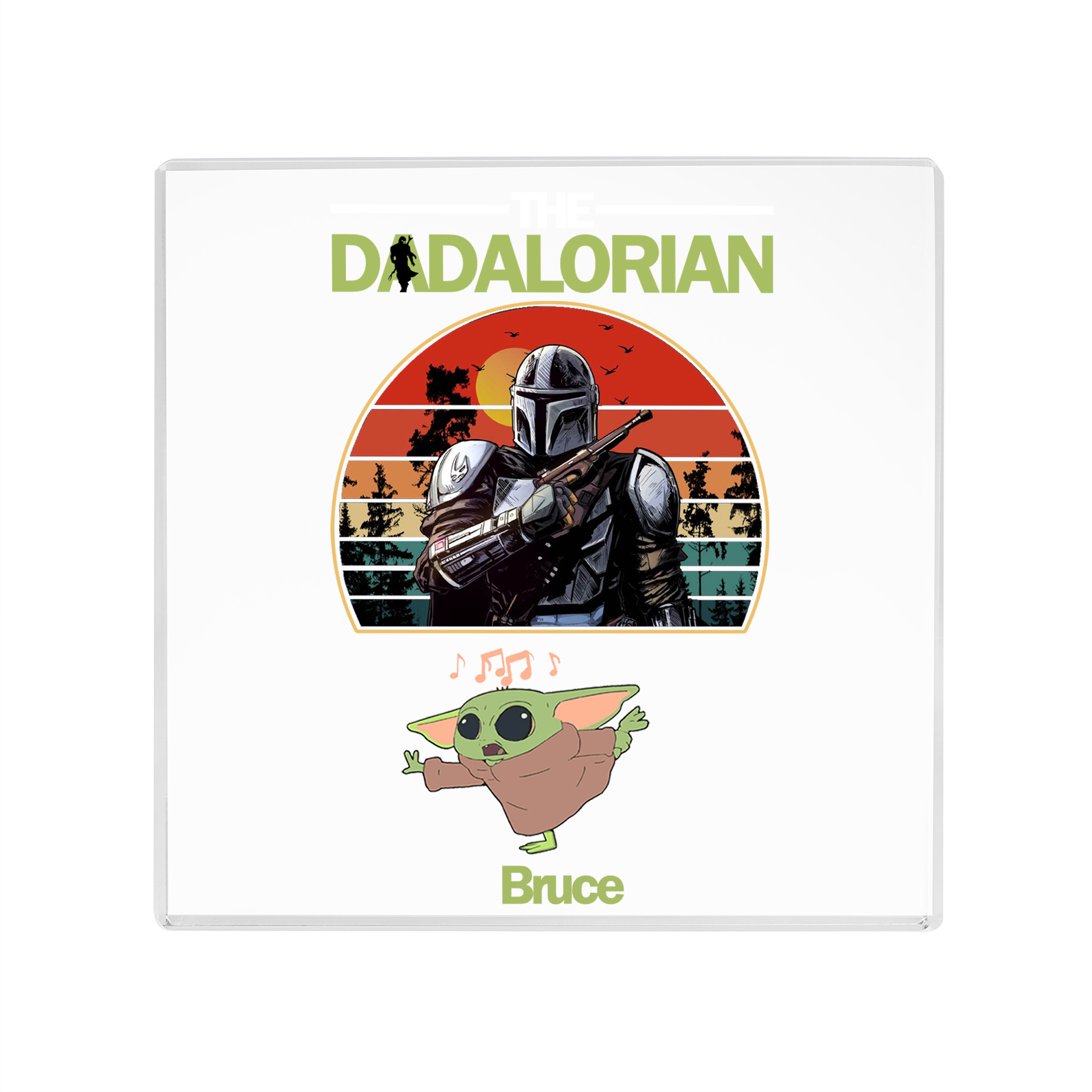 1 Name - Personalised Dadalorians Pattern Custom Name Acrylic Ornament Father's Day Gift