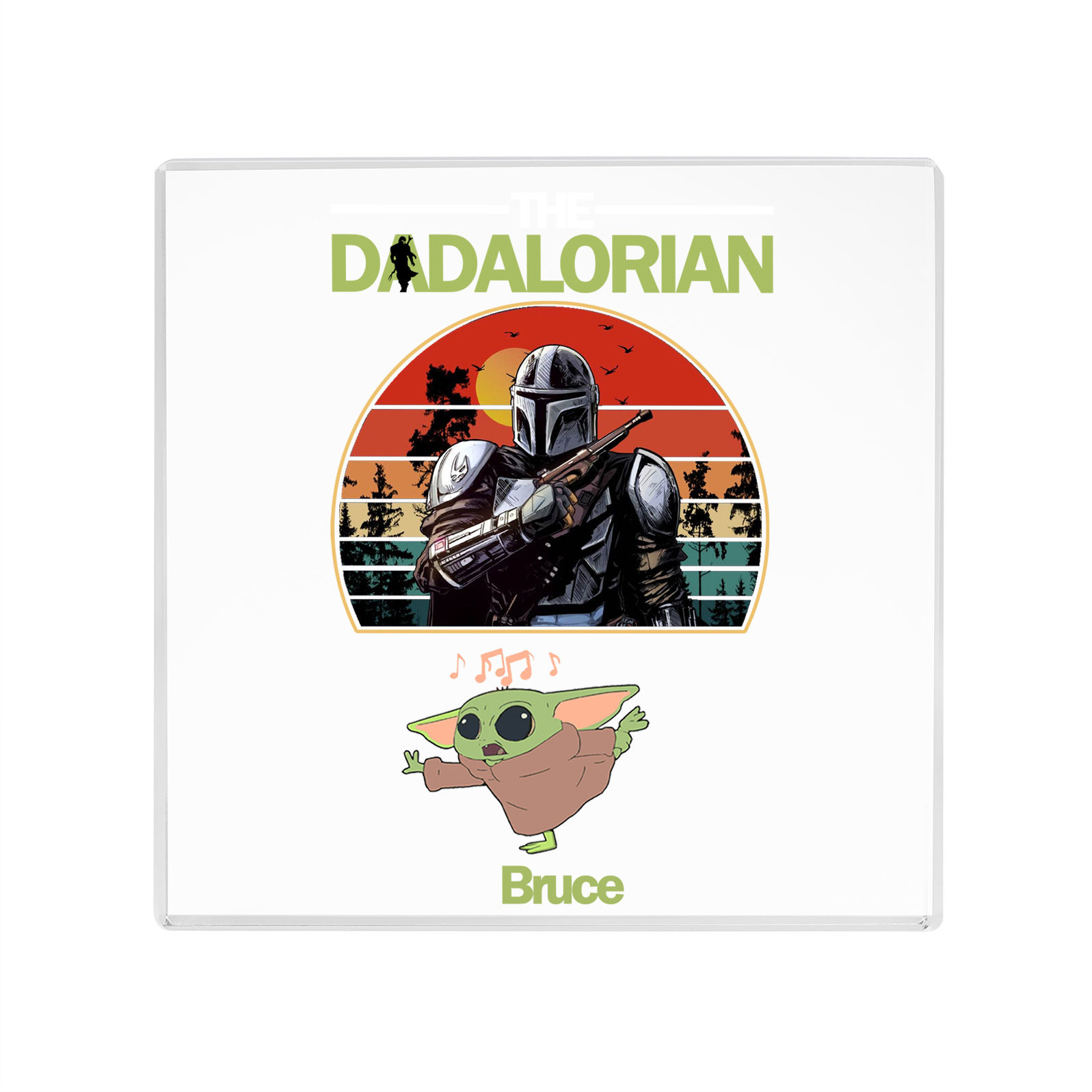 1 Name - Personalised Dadalorians Pattern Custom Name Acrylic Ornament Father's Day Gift
