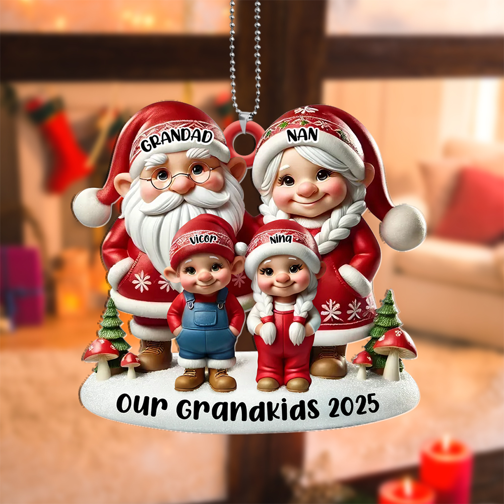 Personalised Santa Grandparents & Grandkids 2025 Ornament
