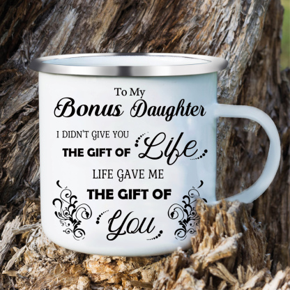 To My Bonus Daughter Mug Set With Gift Box Christmas Birthday Gift Ceramic Coffee Mug for Daughter