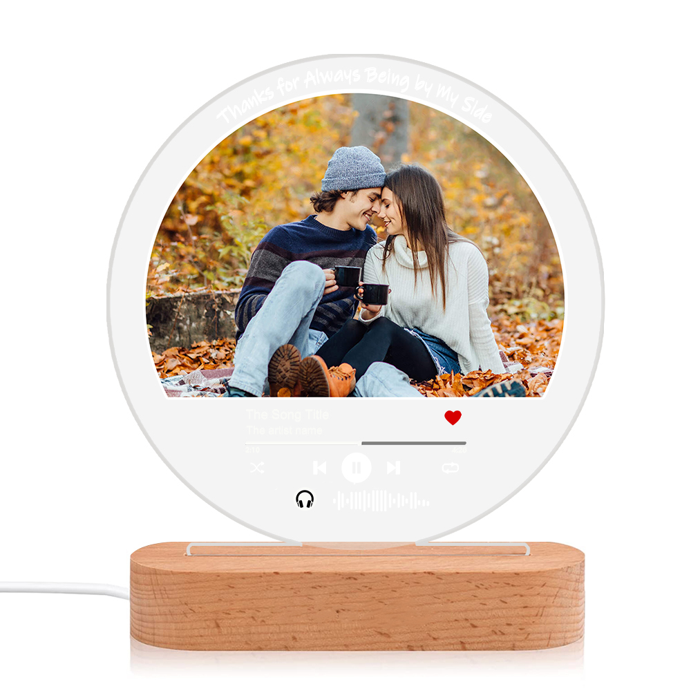 Personalised Couple Acrylic Night Light, Custom Photo And Audio Lamp Christmas Gifts