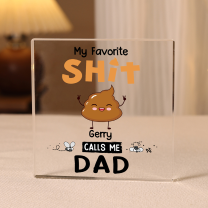 1 Name - Personalised Monster and Shit Style Custom Name Acrylic Ornament Father's Day Gift for Dad