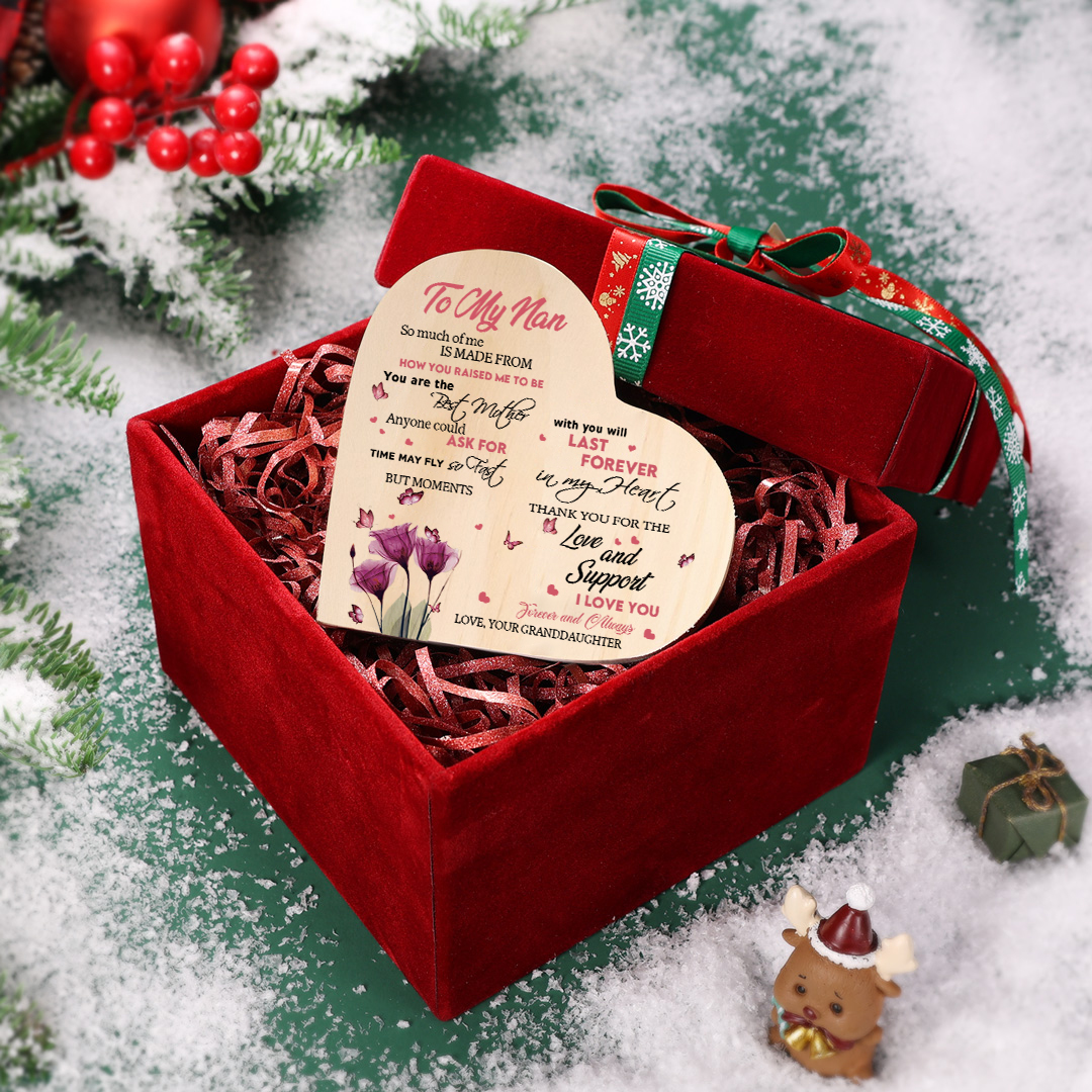 To My Nan Flower Candlesticks-You Are The Best Mother-Heart Wooden Candle Holder from Granddaughter