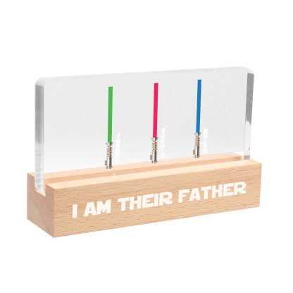 Personalised Star Wars Logo Father's Day Gift - I'm Their Dad - Table Lamp with 3 Names