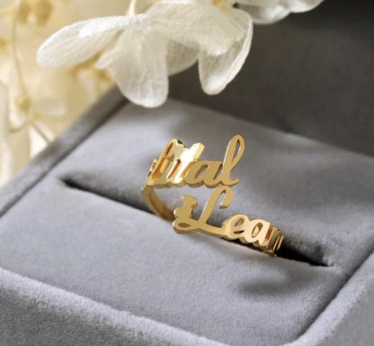 Personalized Name Ring Custom Rings with 2 Names Gifts for Mother Ring