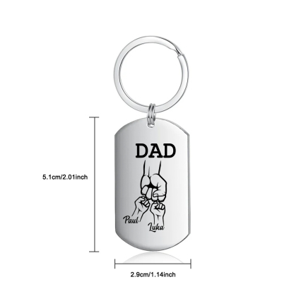 Personalised 3 Names Fist Bump Gift Set Custom Wallet & Keychain & Pen Gift Box Set Father’s Day Gift