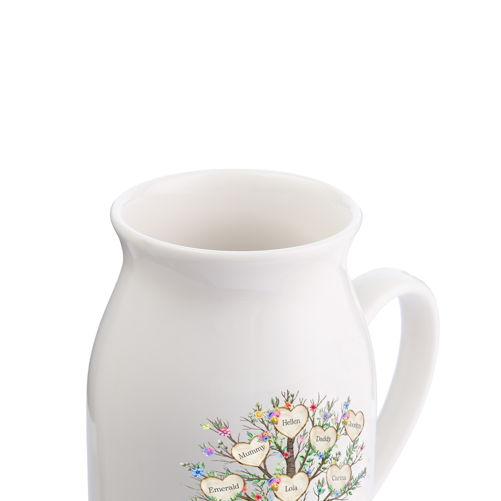 Family Of 7 Custom Names - Personalised Family Tree Ceramic Flower Vase Mother's Day Gift For Mum/Grandma