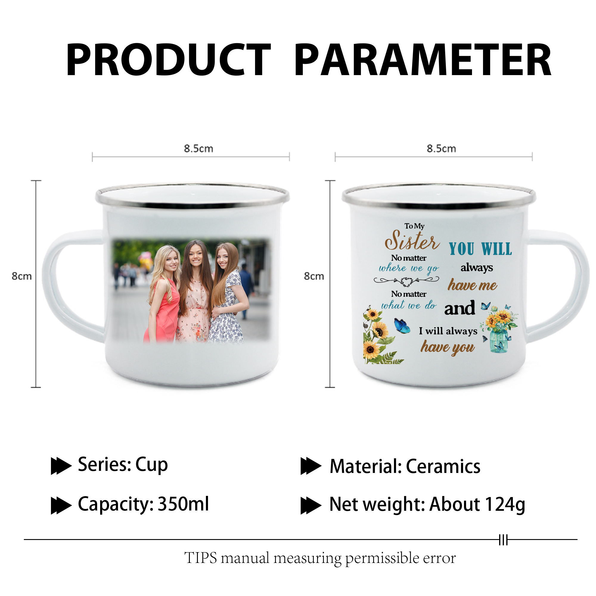 Personalised Photo Mug-Custom Set With Gift Box To My Sister Birthday Gift Ceramic Coffee Mug for Sister