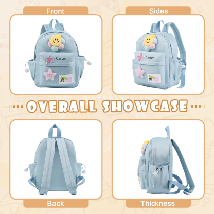 Personalised Nylon Polyester Children's Custom Name Backpack Back to School Gift