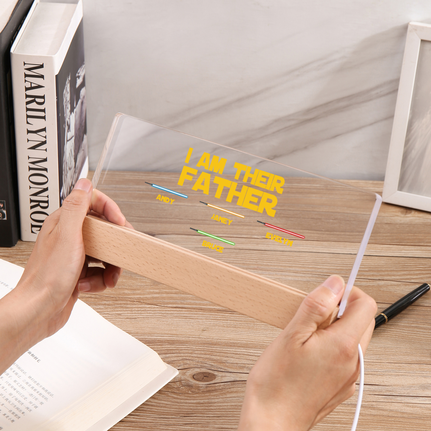 4 Names-Personalised Star Wars Logo Table Lamp-I am their dad-Father's Day Gift For Dad