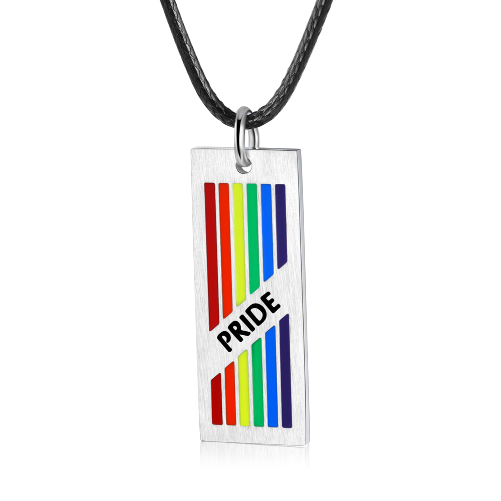 Personalised Rainbow Bar Necklace LGBT Pride Gifts