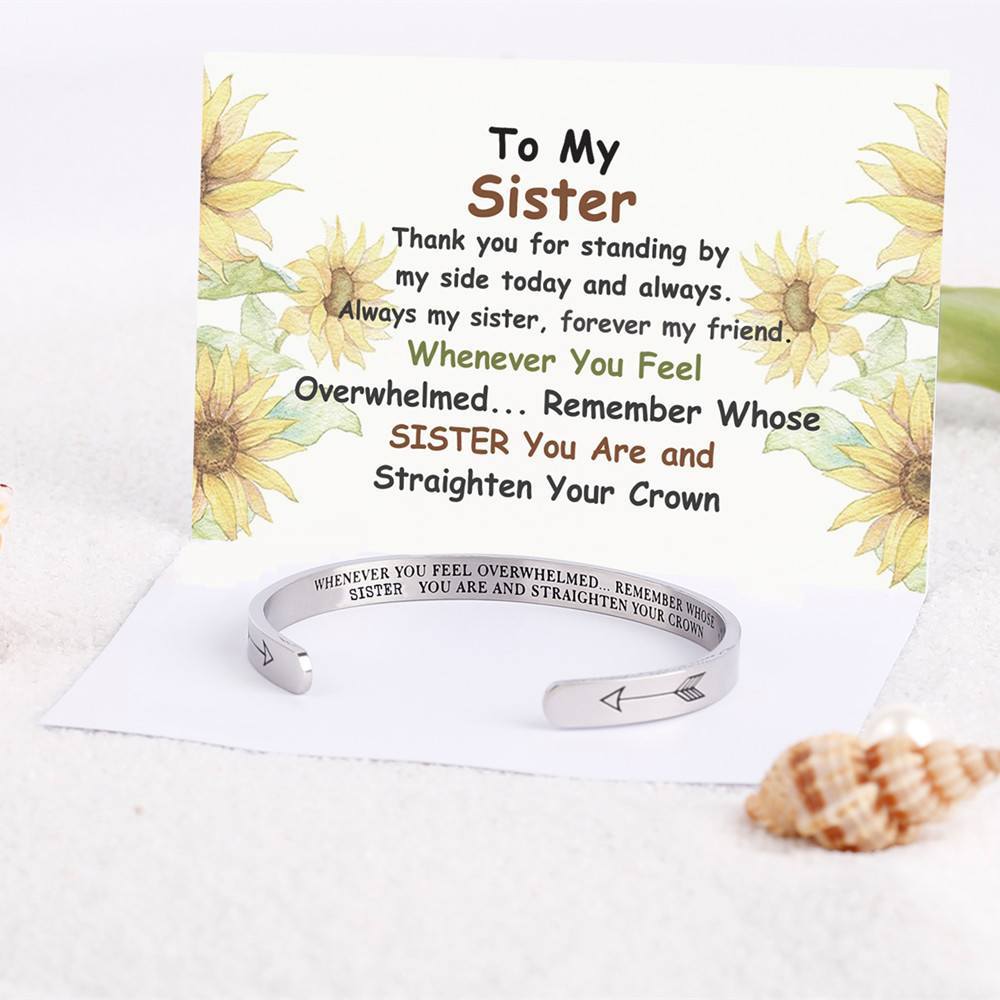 To My Granddaughter, Whenever You Feel Overwhelmed, Cuff Bangle Bracelet Gifts For Her