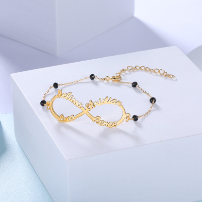 Personalised Infinity Bracelet Custom 4 Names Bracelet Gift For Women | Jessemade