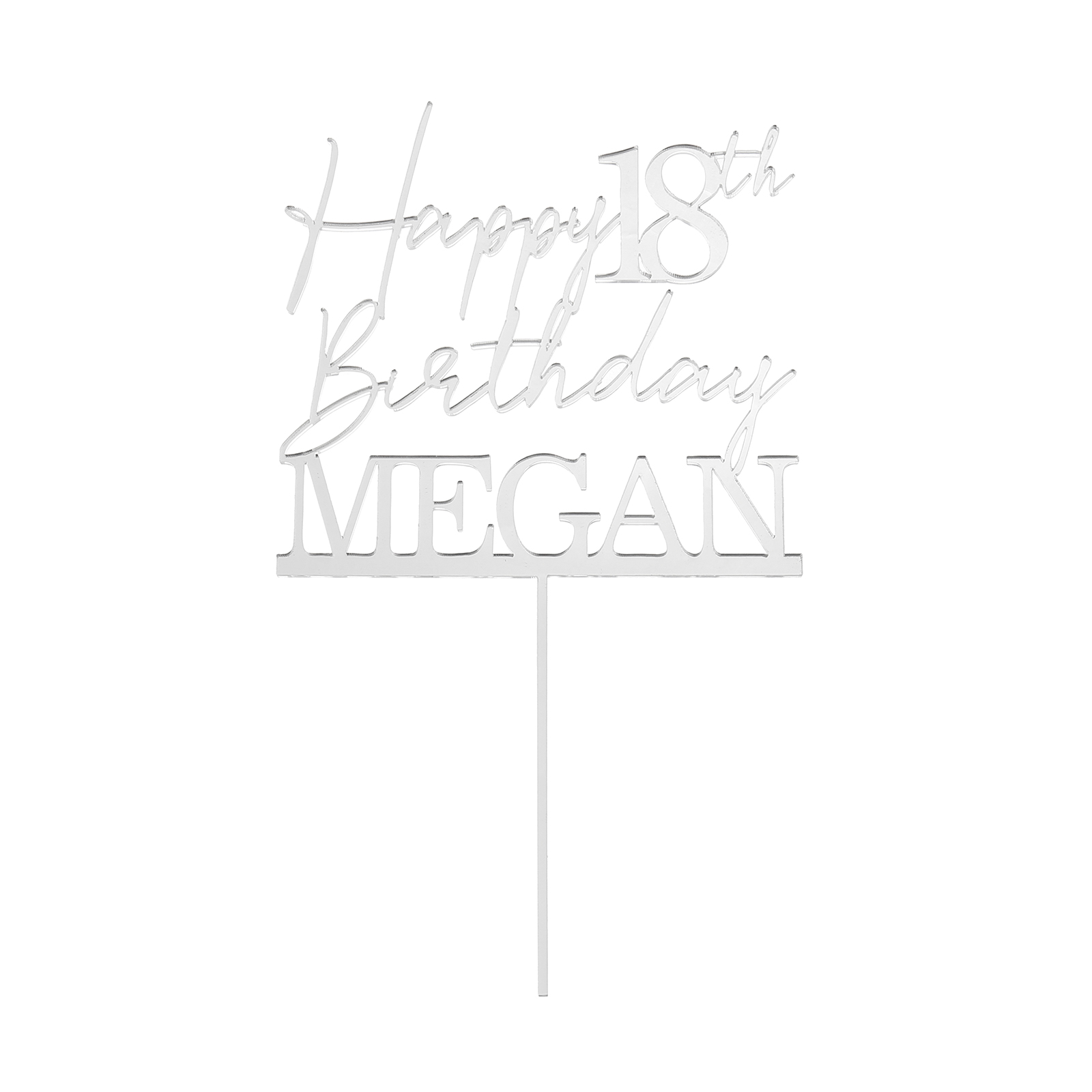 Personalized Custom Text And Name - Happy 18th Birthday Cake Topper For Birthday