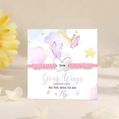 Butterfly Adjustable Bracelet Custom Name Bracelet Gift for Daughter Granddaughter - Your Wings Always Exist, All You Have To Do Is Fly