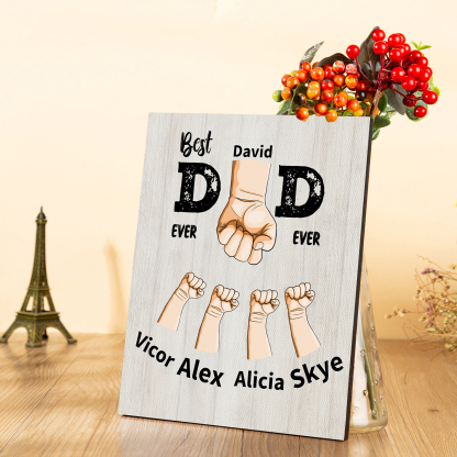 To My Dad - Personalised 2-12 Name Fist Wooden Frame Ornaments