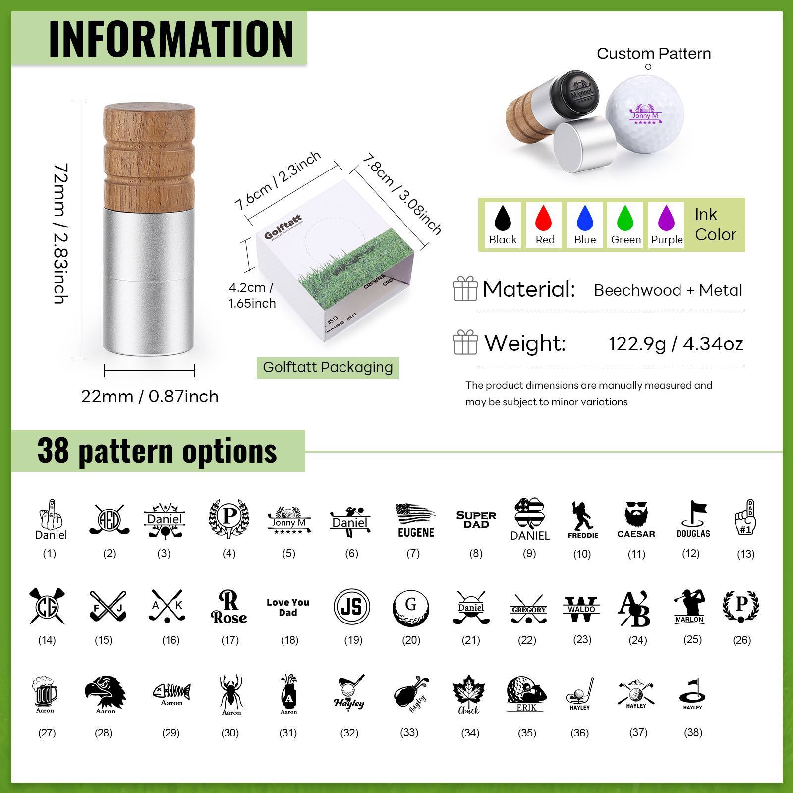 Personalised Pattern Golf Ball Stamp