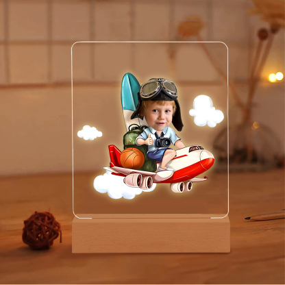 Personalised Photo Acrylic Exquisite Pattern Night Light, A Gift For Children