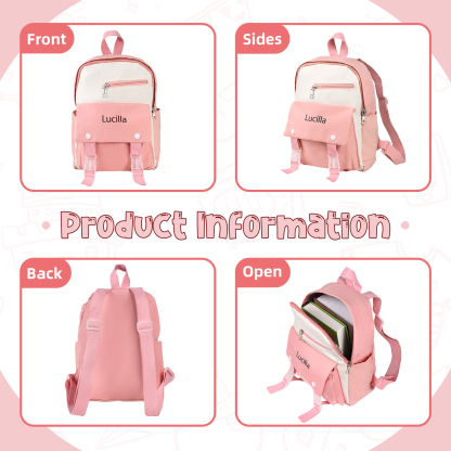 Personalised Name Cute School Bag Custom Nylon Polyester Backpack Back To School Gift for Kids