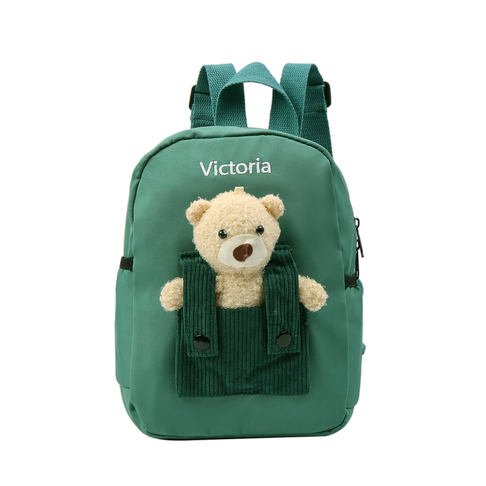 Personalised Bear School Bag Custom Name Canvas Backpack Back To School Gift for Kids