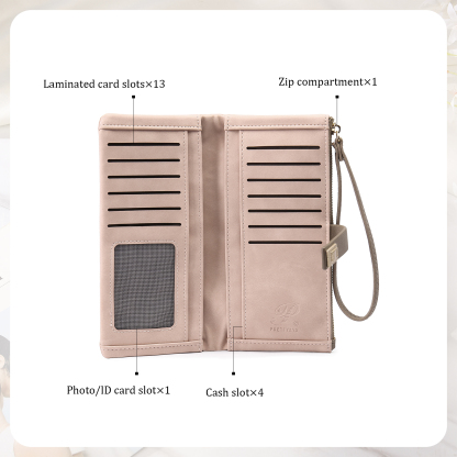 Custom Purse-Personalised Women's Wallet Customized Birth Flower and Name Zipper Women's Wallet