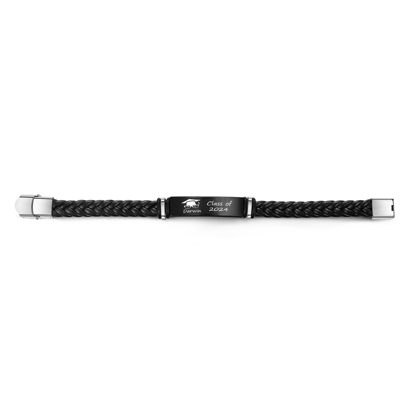 2024 Graduation Gifts - Personalised Year and Name Men's Bracelet, Gift for Him
