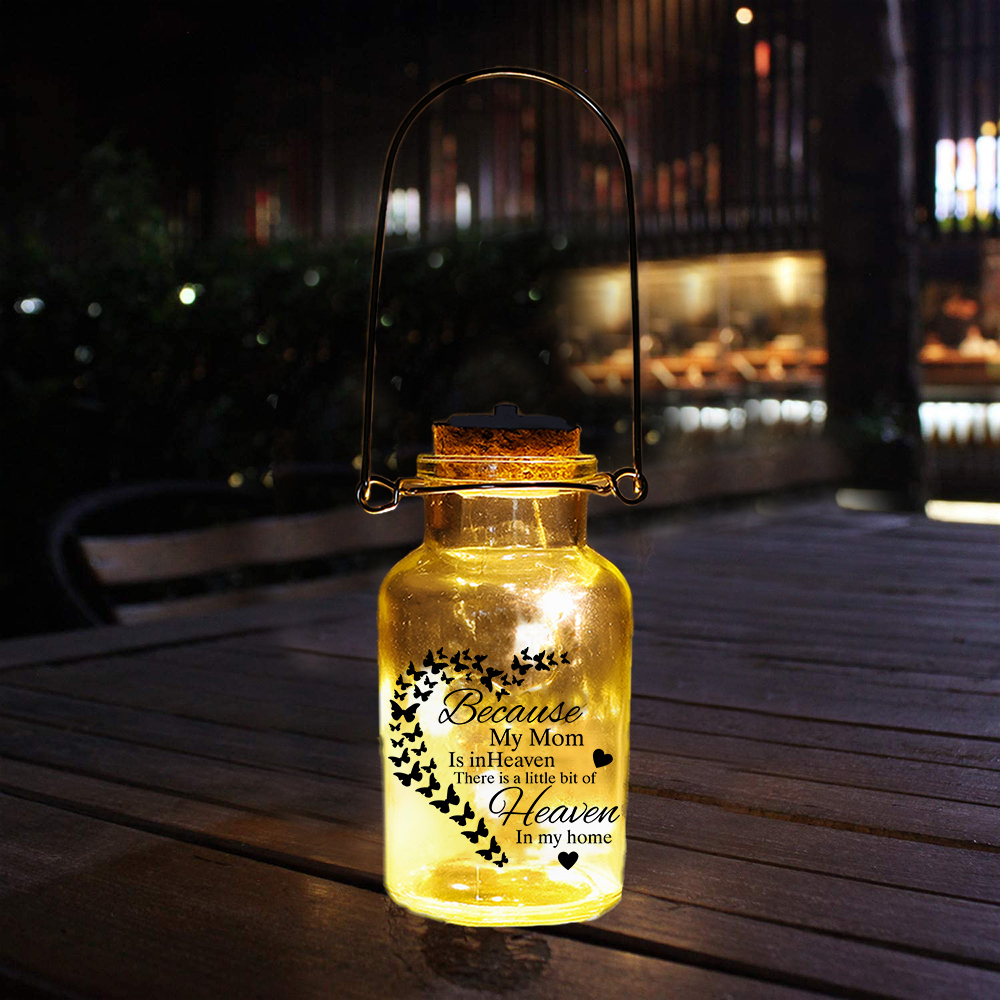Custom Memorial Jar Night Light There Is A Little Bit Of Heaven In My home LED Lamp