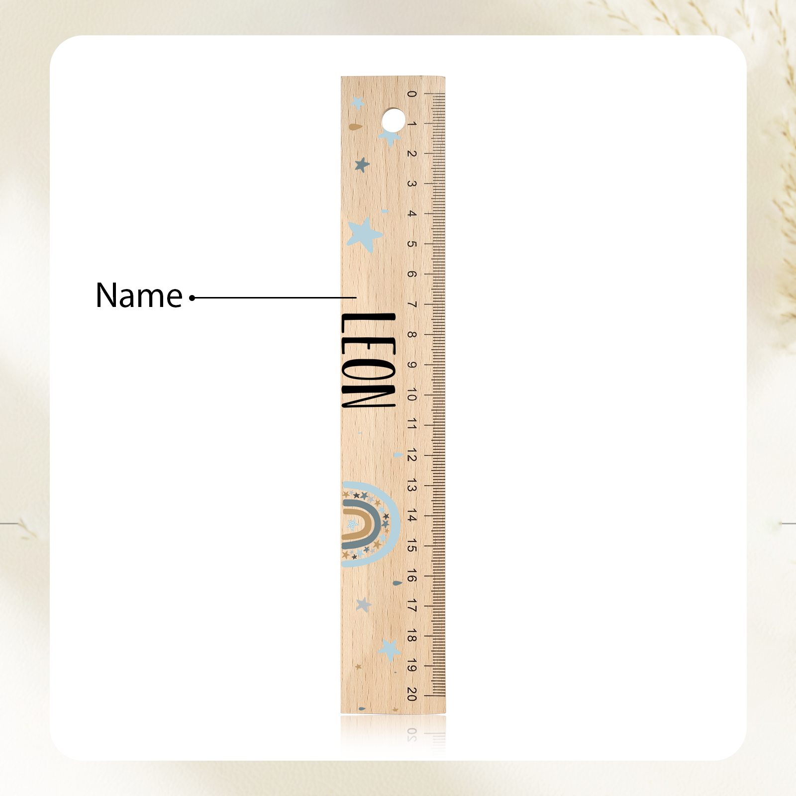 Cute Animal Personalised School Wooden Ruler With Engraved Children's Name - Back to School Suppler Gift for Kids